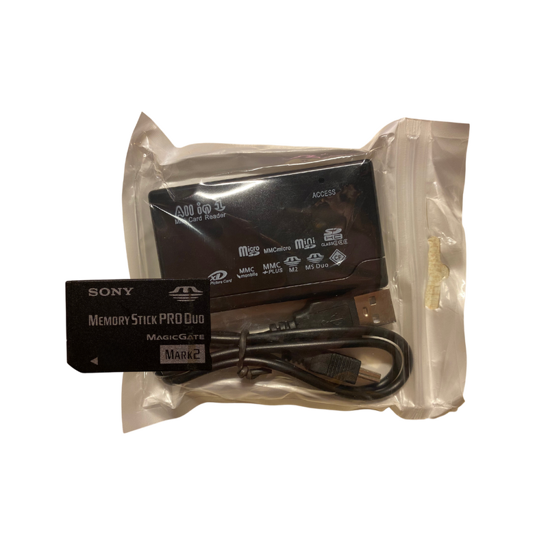 1GB Memory Stick Pro Duo Card and Card Reader
